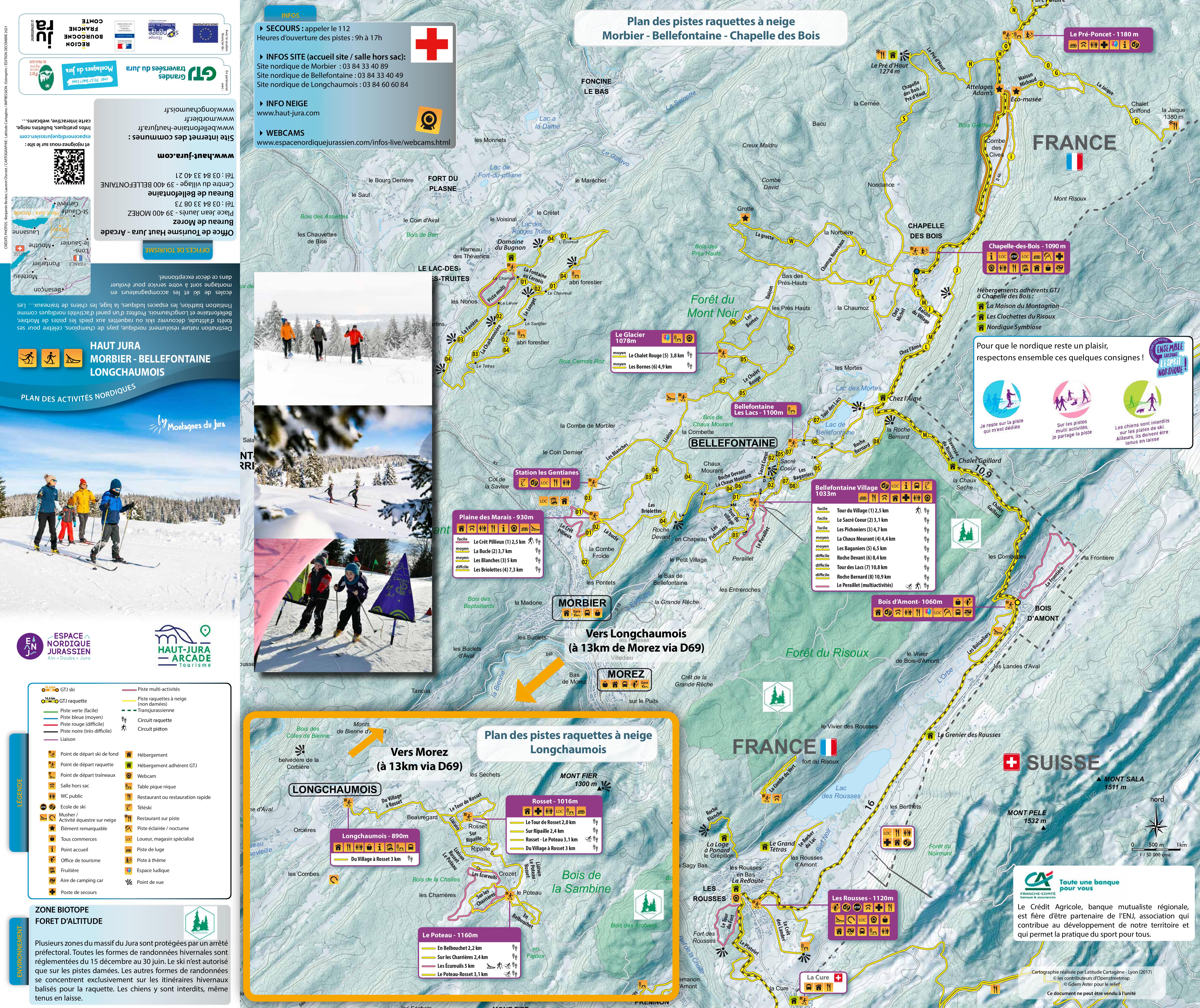 Plan des pistes - Ski de fond et raquettes - Nordic'Arcade 