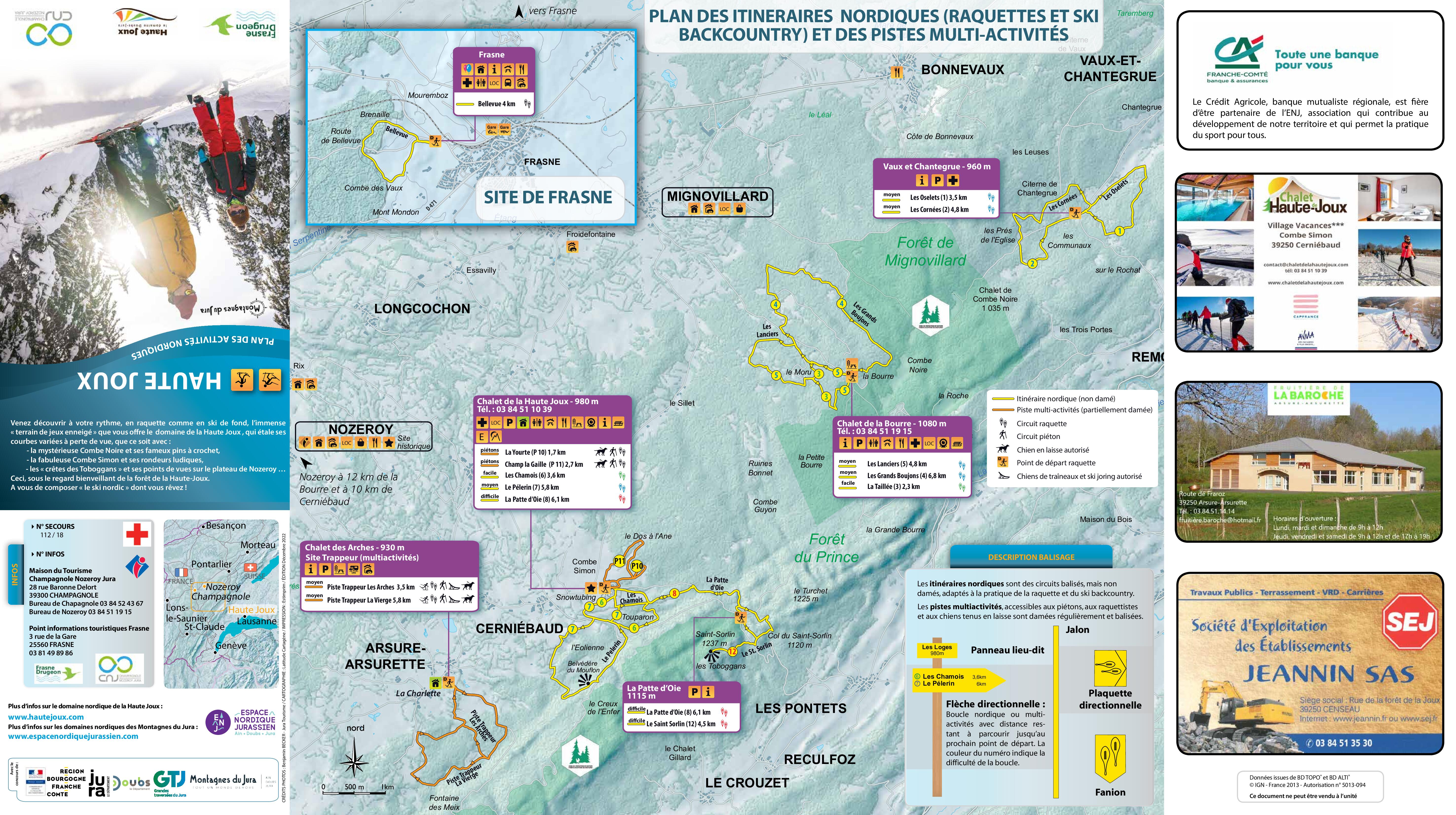 Plan de piste raquettes Frasne 