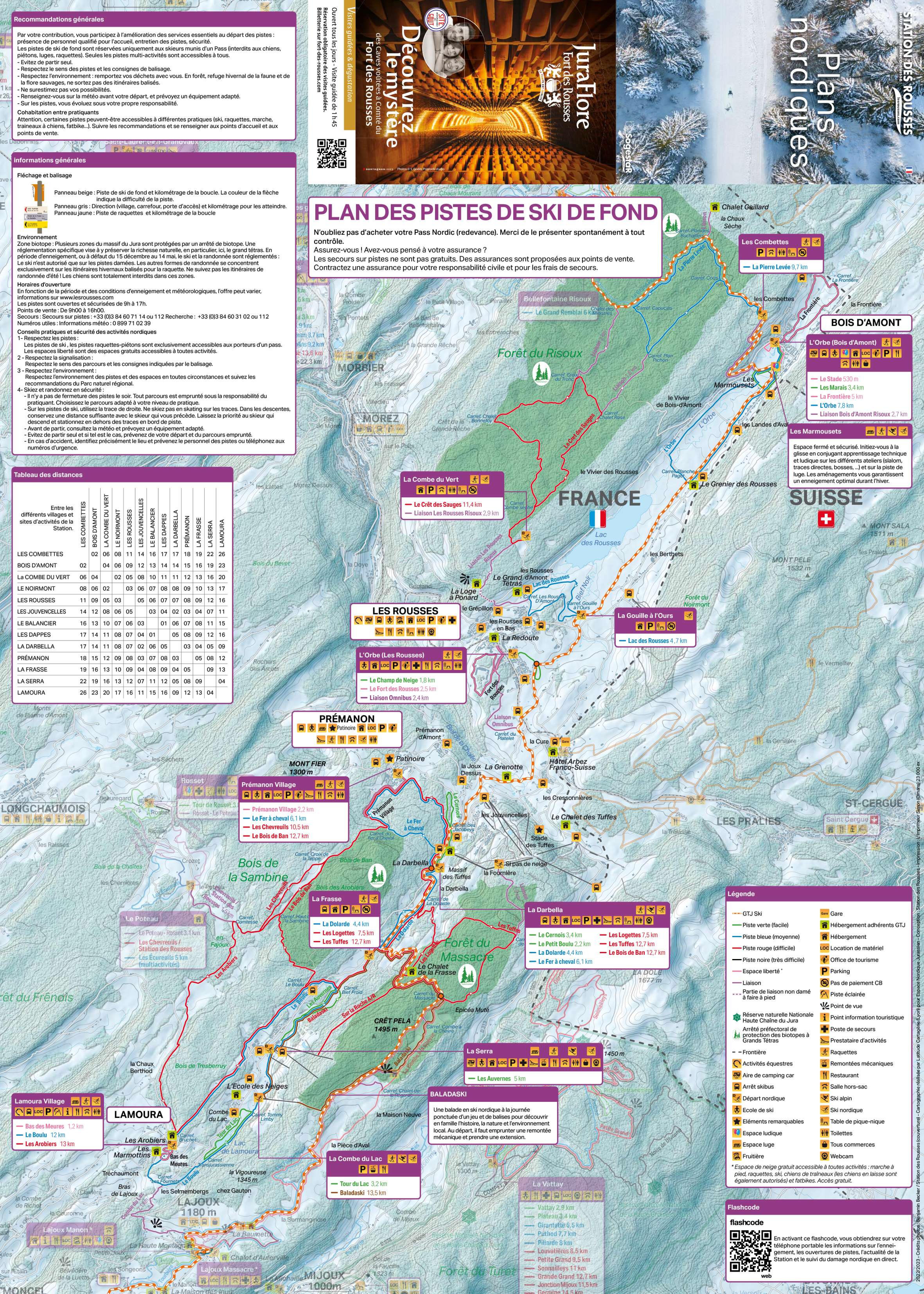 Plan des pistes ski nordique_station des Rousses_2021-22 BD 