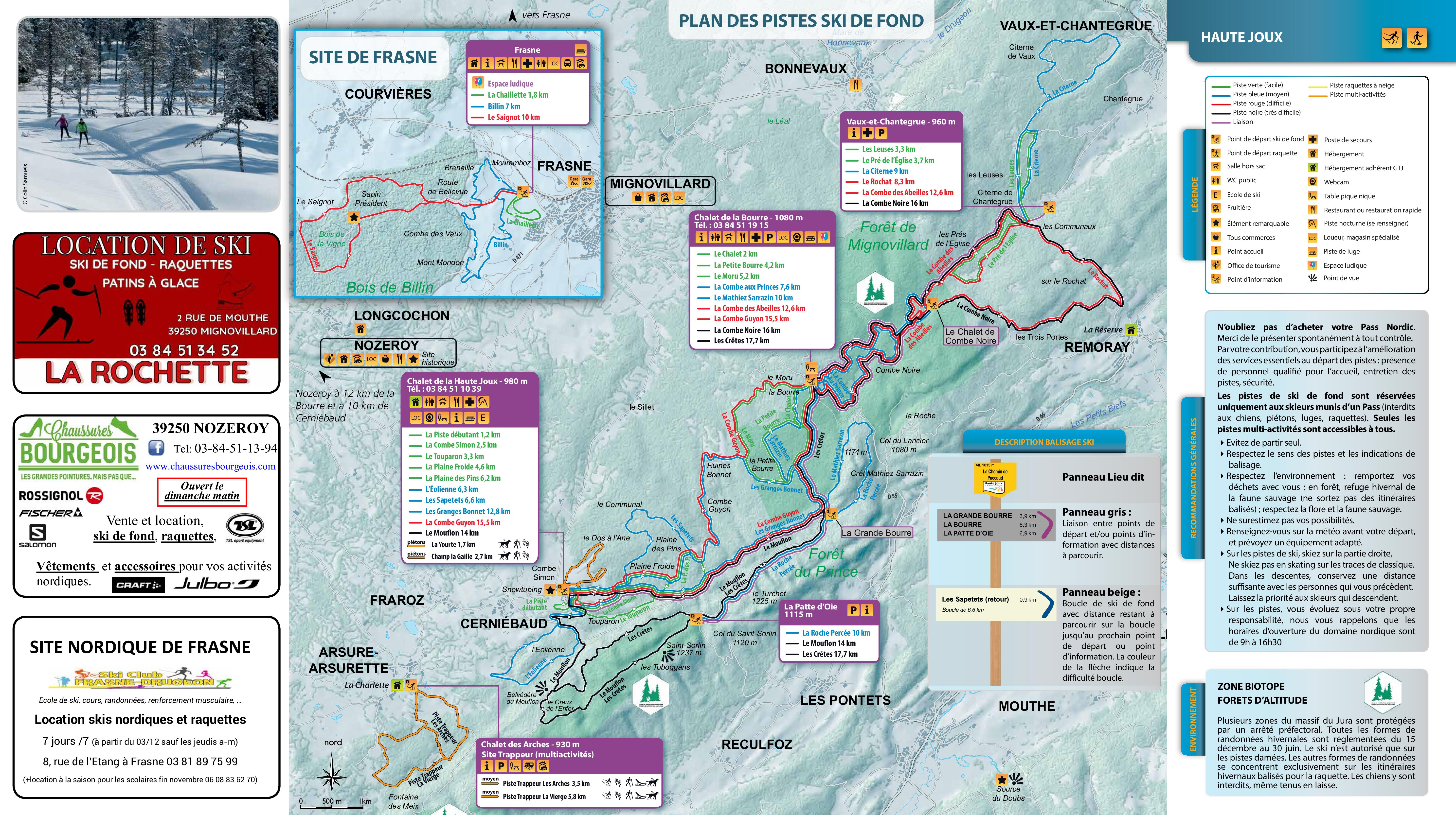 Plan de piste ski de fond Frasne 
