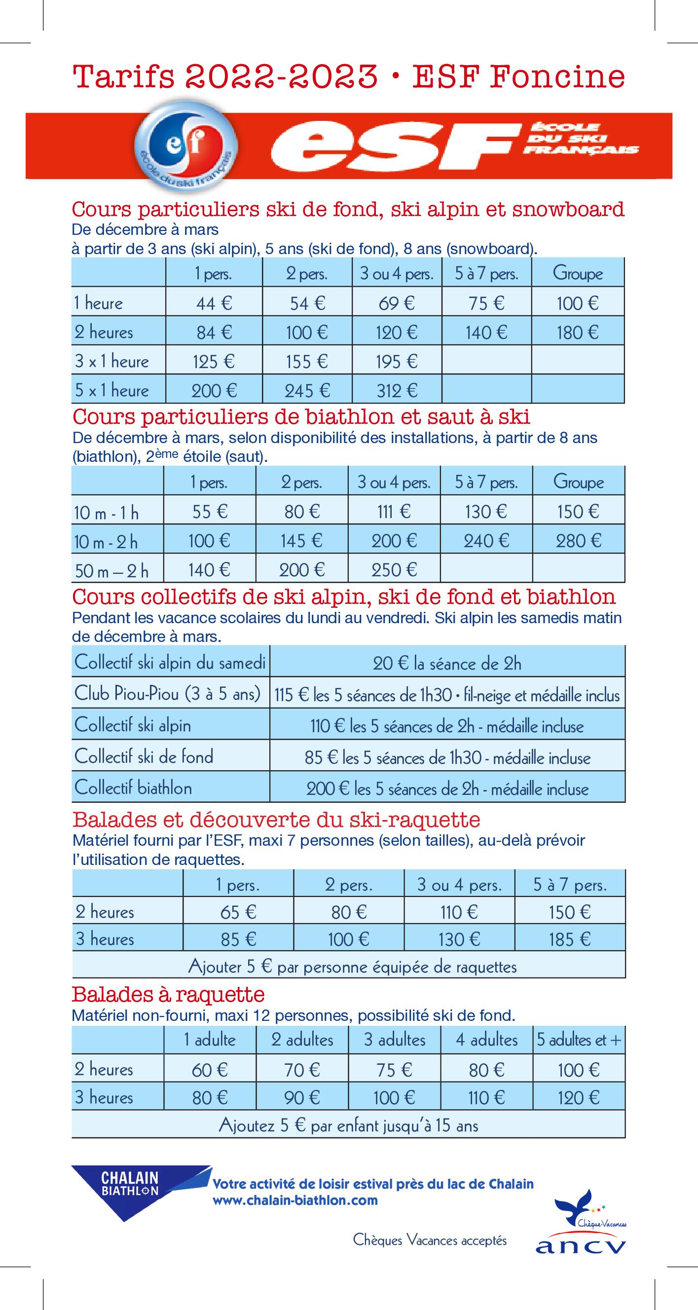 ESF Foncine - Flyer 2023 