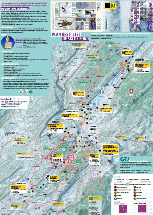 Plan de pistes ski de fond Station des Rousses