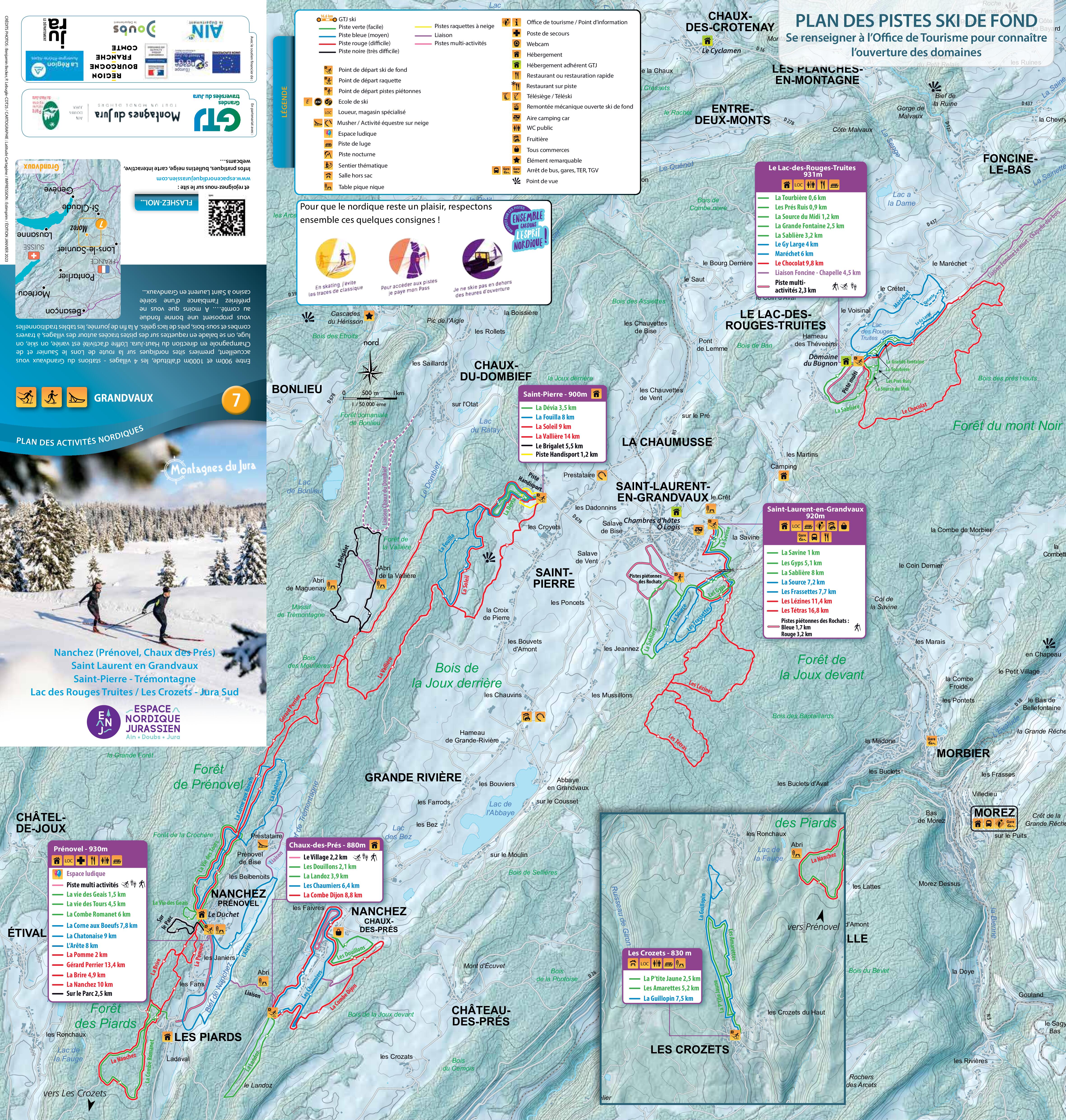 Plan ski de fond Grandvaux 