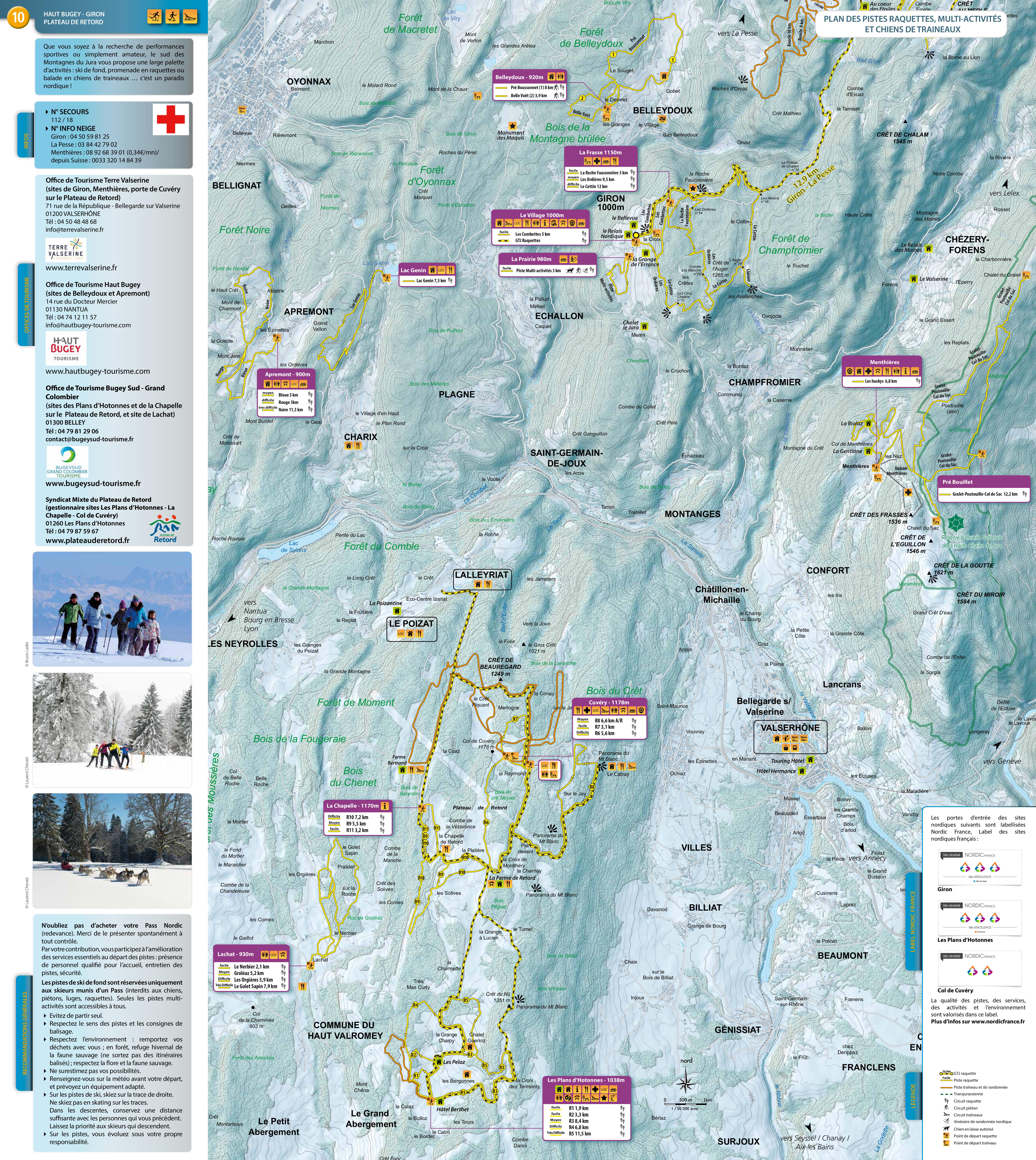 10_Plan des pistes raquettes à neige Giron Haut Bugey Retord 