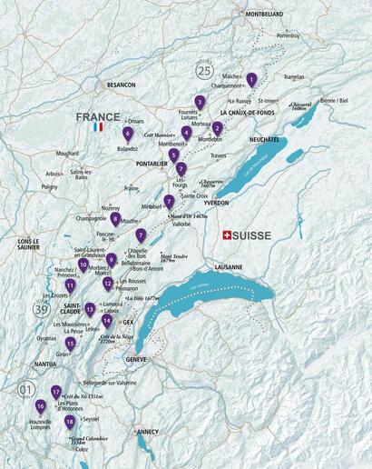 Les 17 domaines nordiques des Montagnes du Jura 
